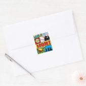 Comic book cartoon-lettertypen! vierkante sticker (Envelop)
