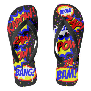 Comic Book Custom Speech Bubbles kleurrijke Stippe Teenslippers
