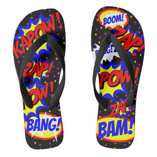 Comic Book Custom Speech Bubbles kleurrijke Stippe Teenslippers (Voetbed)
