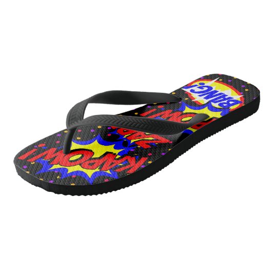 Comic Book Custom Speech Bubbles kleurrijke Stippe Teenslippers (Schuin)