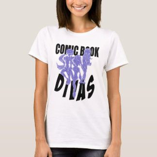 Comic Book Divas Logo Baby Doll Blue Large T-shirt