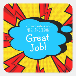 Comic Book Enmoezer Sticker Teachers Name