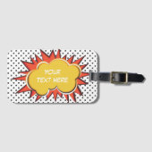 Comic Book Explosion Custom Text Bubble Bagagelabel (Voorkant (horizontaal))