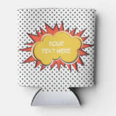 Comic Book Explosion Custom Text Bubble Blikjeskoeler (Voorkant)