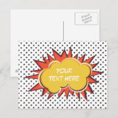 Comic Book Explosion Custom Text Bubble Briefkaart (Voorkant / Achterkant)