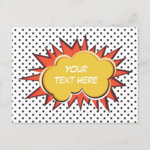 Comic Book Explosion Custom Text Bubble Briefkaart