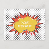 Comic Book Explosion Custom Text Bubble Briefkaart (Voorkant)