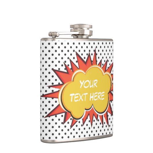 Comic Book Explosion Custom Text Bubble Heupfles (Rechts)