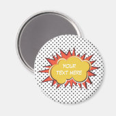 Comic Book Explosion Custom Text Bubble Magneet (Voorkant / Achterkant)