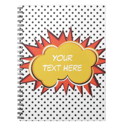 Comic Book Explosion Custom Text Bubble Notitieboek (Voorkant)