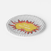 Comic Book Explosion Custom Text Bubble Papieren Bordje (Gekanteld)