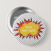 Comic Book Explosion Custom Text Bubble Ronde Button 7,6 Cm (Voorkant /achterkant)