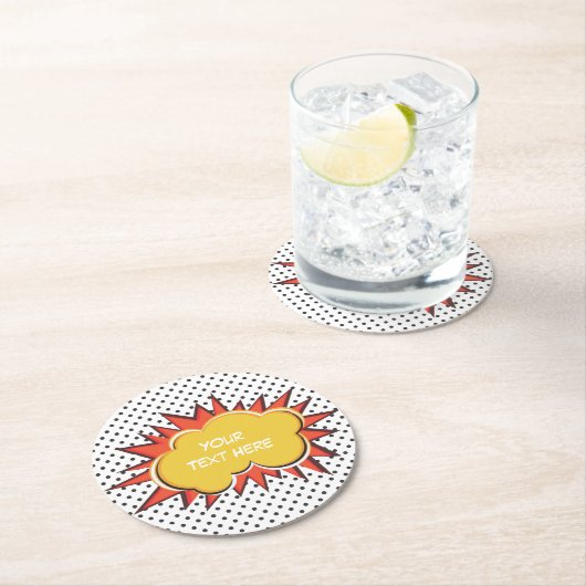 Comic Book Explosion Custom Text Bubble Ronde Kartonnen Onderzetter (Insitu)