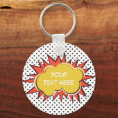 Comic Book Explosion Custom Text Bubble Sleutelhanger (Voorkant)