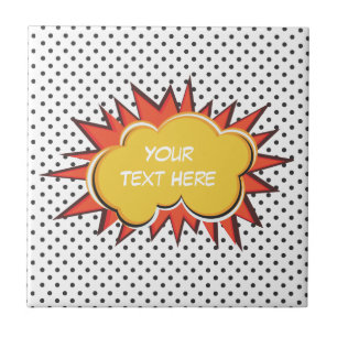 Comic Book Explosion Custom Text Bubble Tegeltje