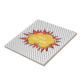 Comic Book Explosion Custom Text Bubble Tegeltje (Zijkant)