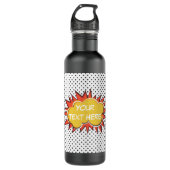 Comic Book Explosion Custom Text Bubble Waterfles (Voorkant)