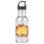 Comic Book Explosion Custom Text Bubble Waterfles (Voorkant)