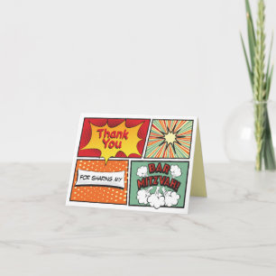 COMIC BOOK FANTASY Bar Mitzvah Dank u wel Bedankkaart