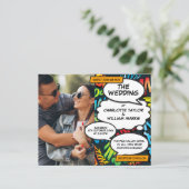 Comic Book Foto All-in-One Budget Trouwkaart (Staand voorkant)