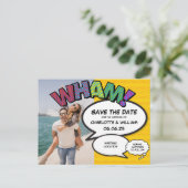 Comic Book Foto Save The Date Aankondigingskaart (Staand voorkant)
