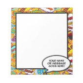 Comic Book Fun Speech Bubble Name Message Notitieblok (Voorkant)