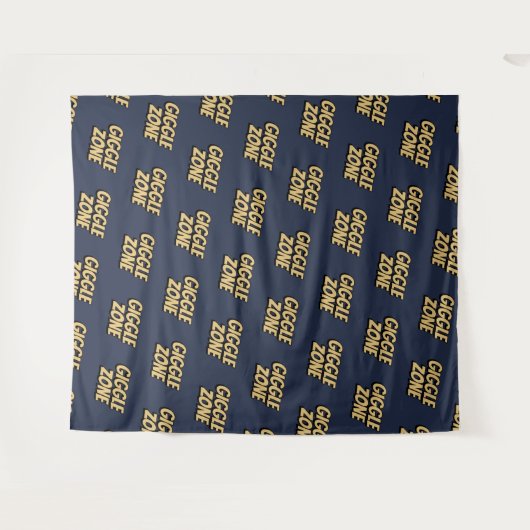 Comic Book Giggle Zone tekst marineblauwe foto-ach Wandkleed (Voorkant (horizontaal))