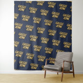 Comic Book Giggle Zone tekst Navy Foto Achtergrond Wandkleed (In situ)