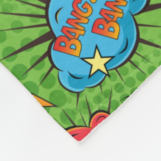 Comic Book Green Fleece Blanket (Hoek)