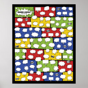 Comic Book Guest Book Poster - 100 handtekeningen
