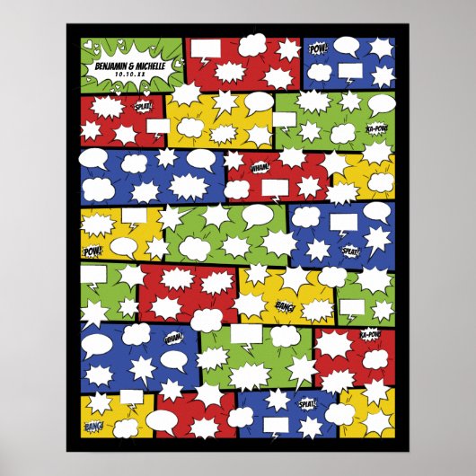Comic Book Guest Book Poster - 100 handtekeningen (Voorkant)