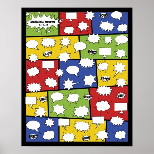 Comic Book Guestbook Poster - 50 handtekeningen (Voorkant)