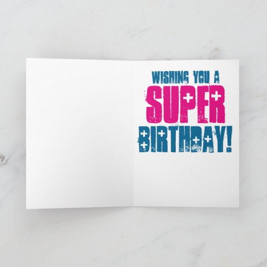 Comic Book Hero Verjaardag Kaart (Binnen)