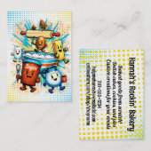 Comic book hippie baking ingredients bakery visitekaartje (Voorkant / Achterkant)