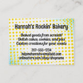 Comic book hippie baking ingredients bakery visitekaartje (Achterkant)