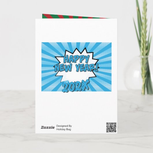 Comic Book Hoesje Kaart met kerstmis (Achterkant)