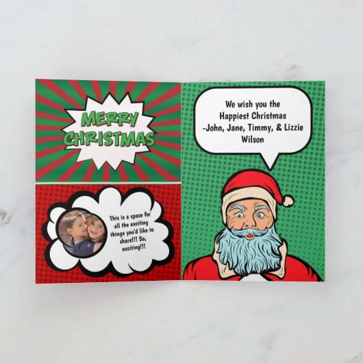 Comic Book Hoesje Kaart met kerstmis (Binnen)