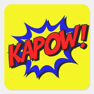  Comic Book Kapow Onomatopoeia Vierkante Sticker