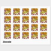 Comic Book Klaar om te POP! Baby Shower Strooi Vierkante Sticker (Vel)