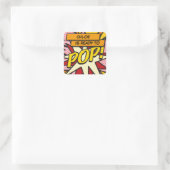 Comic Book Klaar om te POP! Baby Shower Strooi Vierkante Sticker (Tas)