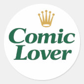 Comic Book Lover Stout ontwerp Ronde Sticker (Voorkant)