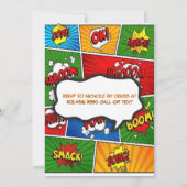 Comic Book Magazine Stijl Kinderen Verjaardagsfees Kaart (Achterkant)