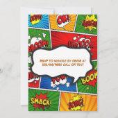 Comic Book Magazine Stijl Kinderen Verjaardagsfees Kaart (Achterkant)