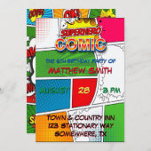 Comic Book Magazine Stijl Kinderen Verjaardagsfees Kaart (Voorkant / Achterkant)