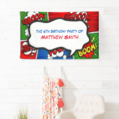 Comic Book Magazine Stijl Kinderen Verjaardagsfees Spandoek (Insitu)