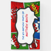 Comic Book Magazine Stijl Kinderen Verjaardagsfees Spandoek (Verticaal)