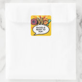 Comic Book OMG Baby Shower Strooigoed Vierkante Sticker (Tas)