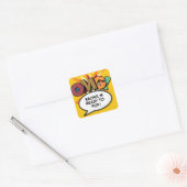 Comic Book OMG Baby Shower Strooigoed Vierkante Sticker (Envelop)