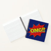 Comic Book OMG Exclamation Speech Bubble Blue Notitieboek (Binnen)