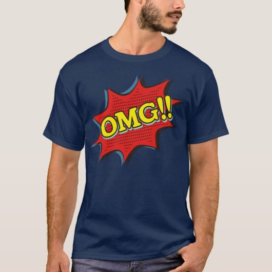 Comic Book OMG Exclamation Speech Bubble T-shirt (Voorkant)